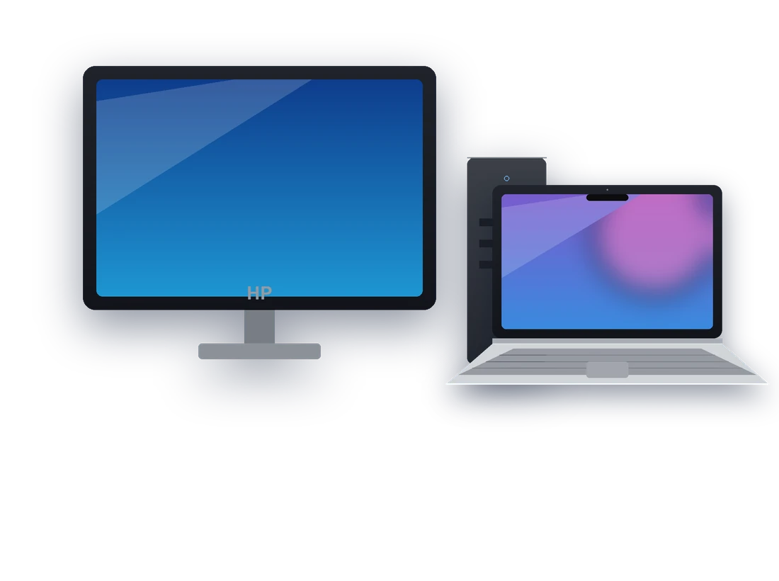 Refurbished desktop computer setup